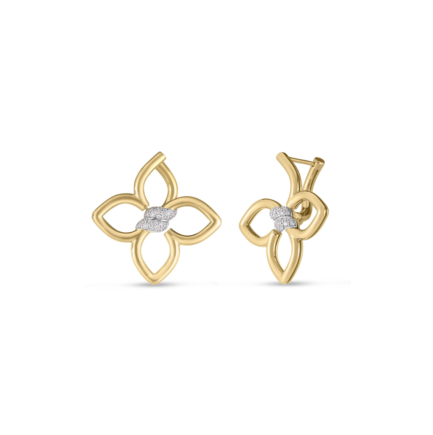 Roberto Coin Cialoma Small Diamond Flower Earrings